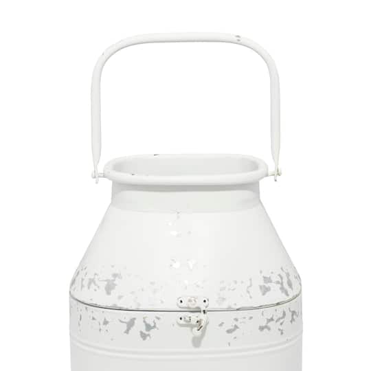 White Metal Farmhouse Decorative Jar Set